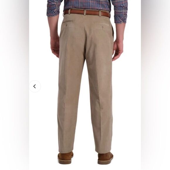 Haggar Presstige NWT Tan Khaki, Pleated Front, Corduroy Pants w38 - Picture 2 of 11